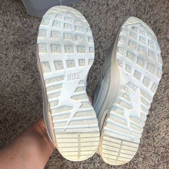 Nike Women's Silver and White Sneakers - Picture 4 of 5